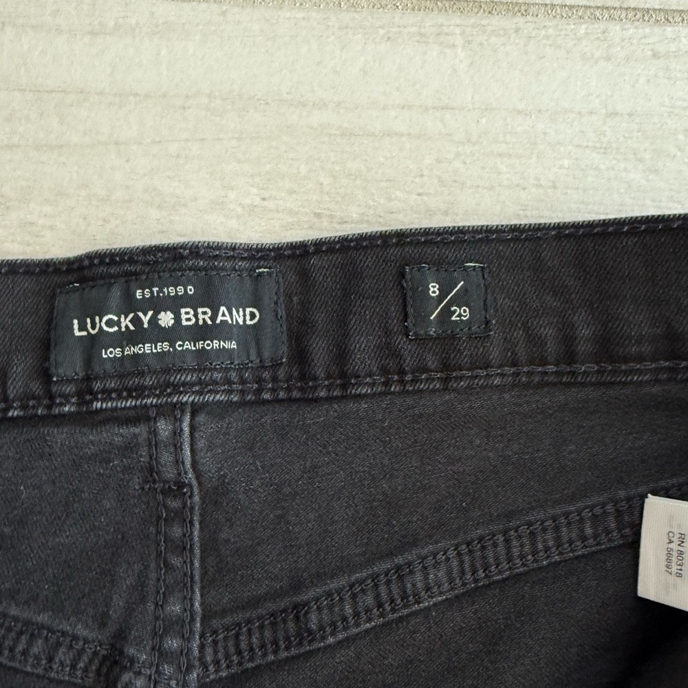 Lucky Brand Women's Distressed Black Jean Shorts - Picture 4 of 8